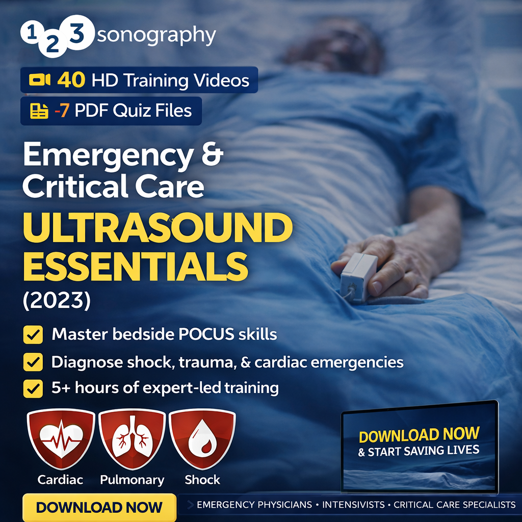 123sonography Emergency and Critical Care Ultrasound Essentials 2023 (Videos)