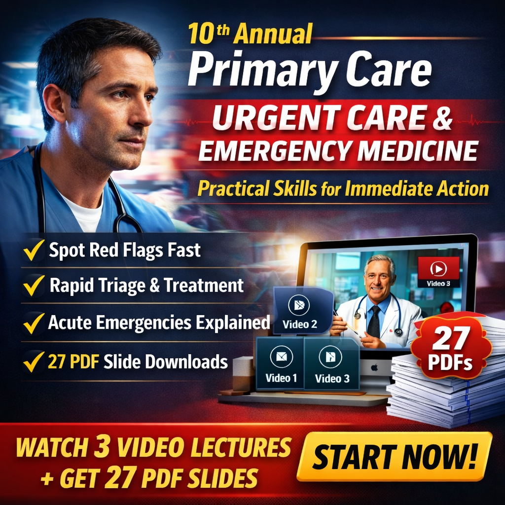 10th Annual Primary Care Update on Urgent Care & Emergency Medicine Conference (Videos + Slides PDF)